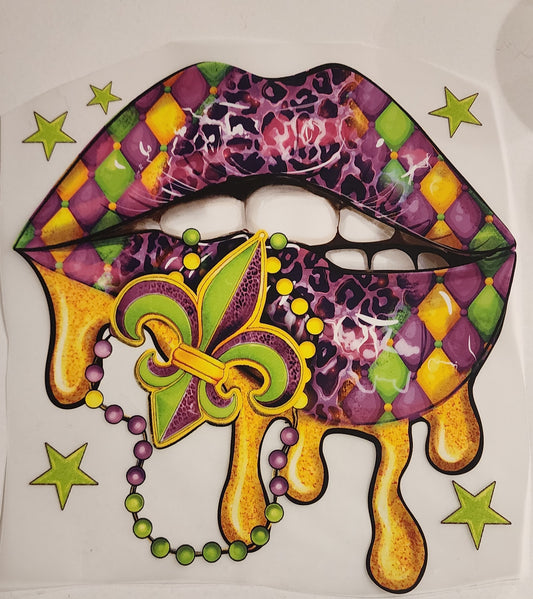 Mardi Gras Tee - Drip Lips