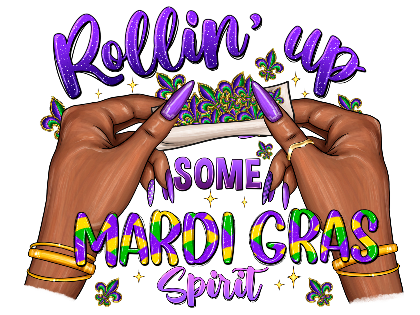 Mardi Gras Tee - Rollin Up